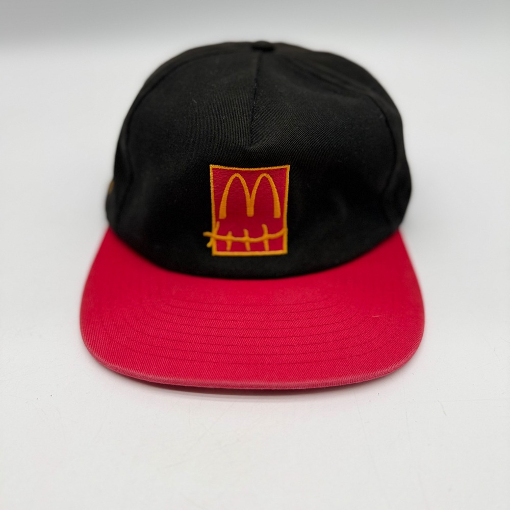Travis Scott Cactus Jack McDonald's Smile Hat Black Red Snapback Cap Embroidery